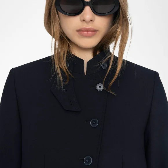 Zadig & Voltaire Verysa Navy Asymmetrical Blazer - Picture 5 of 14